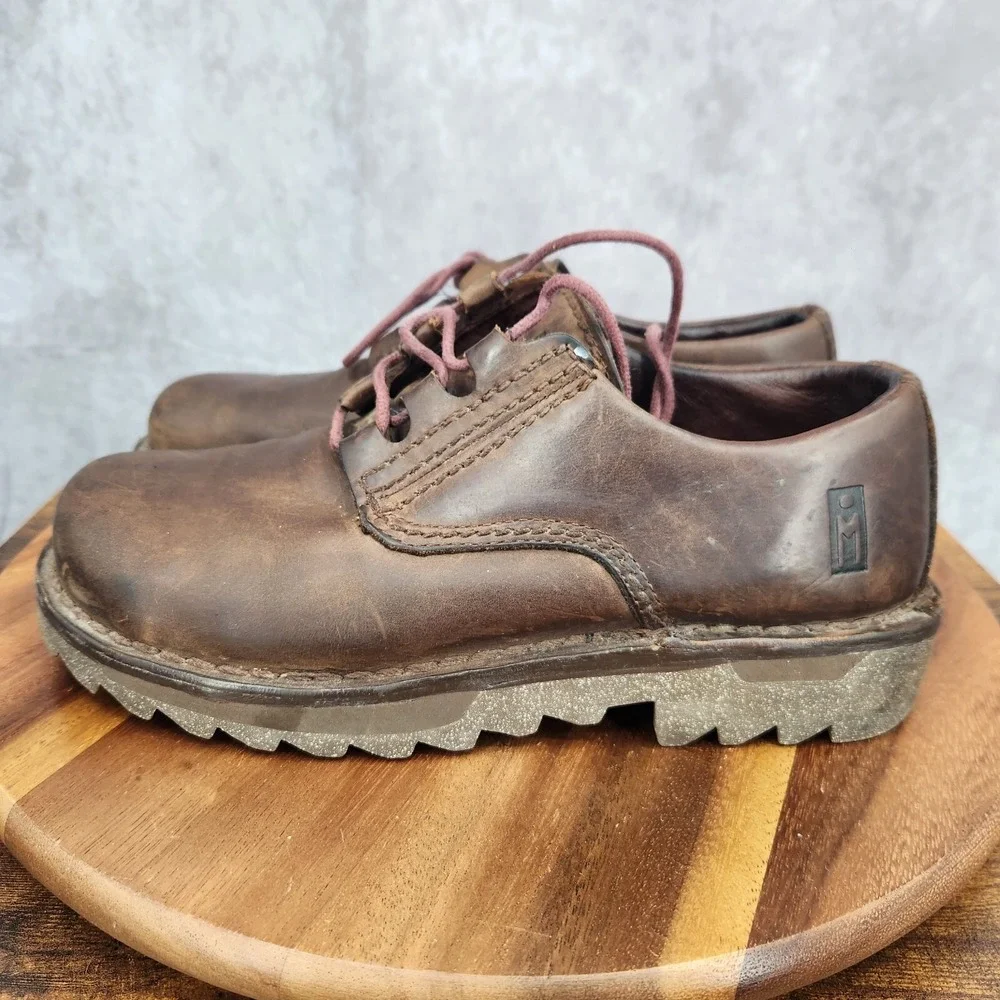 Mozo Oxford Shoes Mens 9.5 Brown Leather Slip Resistant‎ Work Shoes Casual